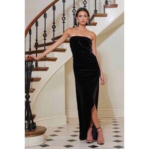 NEW BISHOP + YOUNG velvet icon dress in black